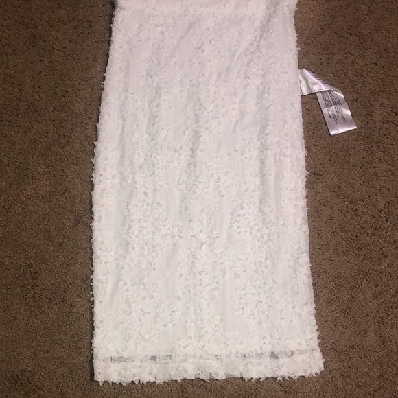 Dress the Population Nicole Sweetheart Sheath Bodycon Cocktail Floral Lace Ivory - Picture 7 of 12